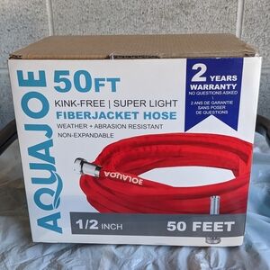 Aqua Joe 50ft FiberJacket Hose - Red